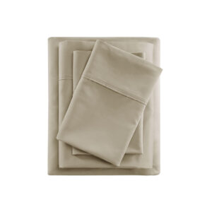 these deep pocket cotton blend polyester sheets feature a cooling treatment to help you stay cool