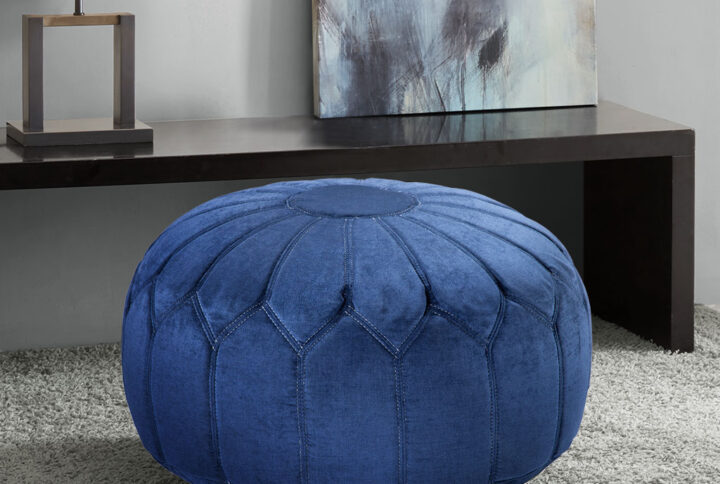 This versatile oversized ottoman pouf will make a statement in any home with its distinctive stitching pattern and soft appearance. No assembly required