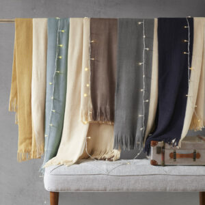 Add a layer of coziness to your room with the super soft INK+IVY Stockholm Throw. The color block design and fringed edges create a fun casual look.