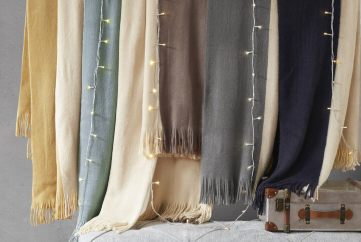 Add a layer of coziness to your room with the super soft INK+IVY Stockholm Throw. The color block design and fringed edges create a fun casual look.