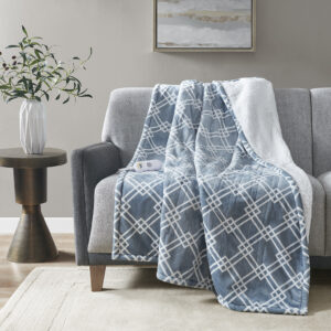 Make any space comfortably cozy with the Serta Printed Plush Heated Throw. This heated throw features an ultra-soft plush face with a geometric print that flips to a cozy sherpa reverse to create rich comfort and a casual look. A single controller has 5 heat settings to easily find your preferred comfort level and the 3 hour auto shut off timer ensures your safety. Machine washable