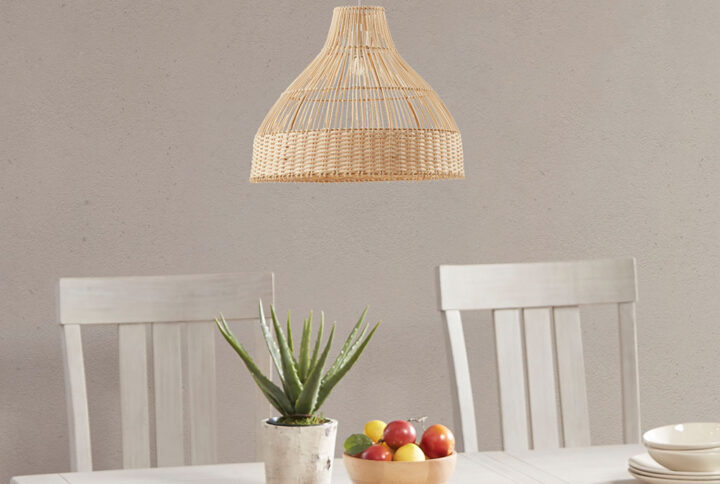 The INK+IVY Wren Bell Shaped Bamboo Pendant introduces a soft and artistic element to any room in your home. The bell shade is made from natural bamboo and features intricate weaving that will look stunning lit or unlit in your space. The unique design of this light fixture makes it suitable to complement a variety of home design aesthetics. The hanging cord and ceiling mount have a fixed height of 50.75” and coordinate with the artistic look. Hardwire for indoor use only