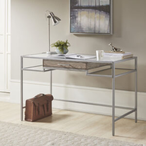 Complete Your Home Office With The Contemporary Style Of The Madison Park Adela Writing Desk. Flaunting A Silver Metal Finish