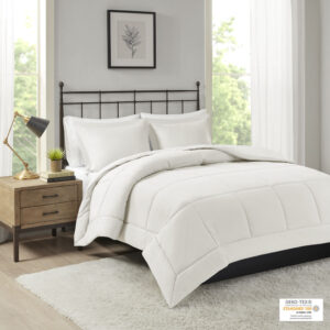 Update your space with the natural style of Madison Park’s Sarasota Microcell Down Alternative Comforter Mini Set. This microcell comforter is extremely soft and presents a simple design for a casual update. Matching shams complete the bedding set. The down alternative filling provides extra warmth and comfort