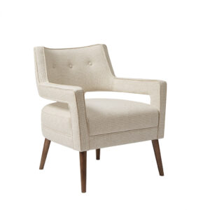 while solid wood legs with a pecan finish add a rich appeal. Set this upholstered accent chair in your living room or entryway to complement your décor. Leg assembly is required.