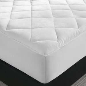 know that this mattress pad comes with HeiQ smart temperature regulating treatment. This means that it will retain your body heat when you are chilly and wick away moisture to cool you off when you are hot. It also comes with waterproof and stain release features for extra protection. Machine washable for easy care and featuring deep pockets fitting up to 18" mattresses. This reversible mattress pad is also Oeko-Tex certified