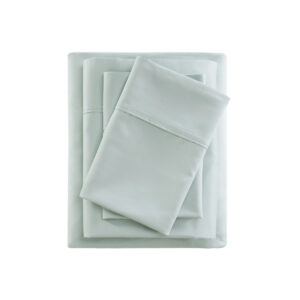 these deep pocket cotton blend polyester sheets feature a cooling treatment to help you stay cool