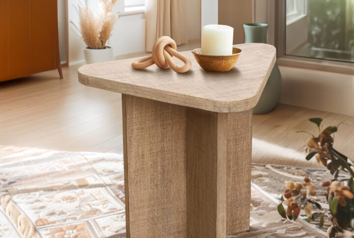 The Chapel Hill Trey End Table is a chic and adaptable