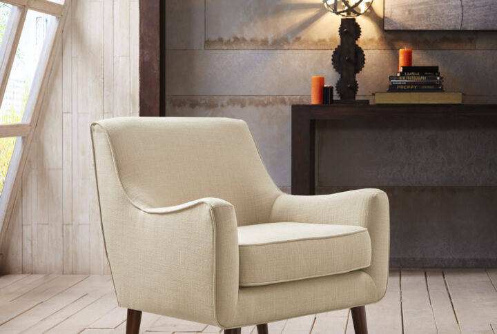 Update your living room with the Madison Park Oxford Mid-Century Accent Chair. Featuring mid-century inspired curves