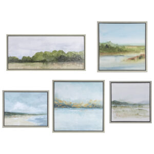 The Martha Stewart Vista Abstract Landscape 5-piece Gallery Canvas Wall Art Set by Artist Katija Bjelajac