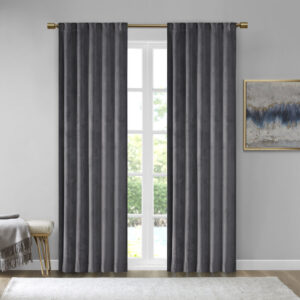 Accentuate your home with the 510 Design Colt Poly Velvet Window Panel Pair. Made from soft solid charcoal poly velvet