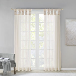 Soften your space with the Madison Park Ceres Twisted Tab Voile Sheer Window Pair. This soft panel pair provides a simple and airy update to your decor