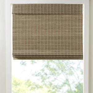 for an organic look and feel. Overlapping bamboo slats provide a light filtering effect and enhanced privacy