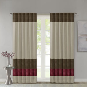 Madison Park Amherst Polyoni Pintuck Window Curtain is a simple way to add style to your room. This window panel features a modern striped design in rich hues of red