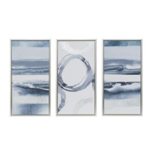 Update your space with the modern flair of our Madison Park Grey Surrounding Silver Foil Abstract 3-piece Framed Canvas Wall Art Set by Artist Evangeline Taylor. This wall art set flaunts an abstract pattern in striking hues of grey