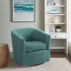 this chair combines functionality and comfort for any room. The elegant barrel-back design