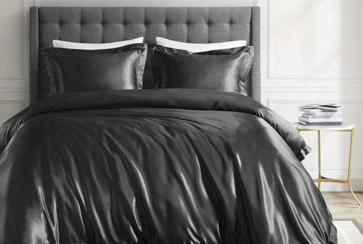 Sleep in absolute luxurious comfort with the Madison Park Essentials Satin Luxury Comforter Set. This exquisite four-piece set features a luxury satin comforter that is constructed with wrinkle-free fabric