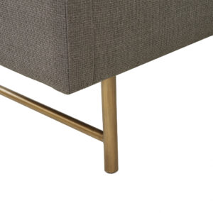 this accent bench features bronze metal legs that create an elegant contrasting look. Incorporate this accent bench into your home décor to give your space a simple