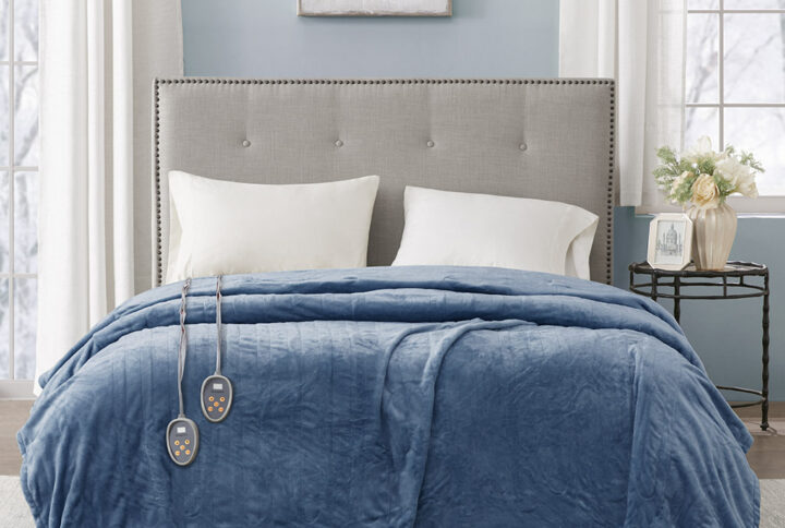 Sleep at ease in Beautyrest Heated blanket with Secure Comfort Technology