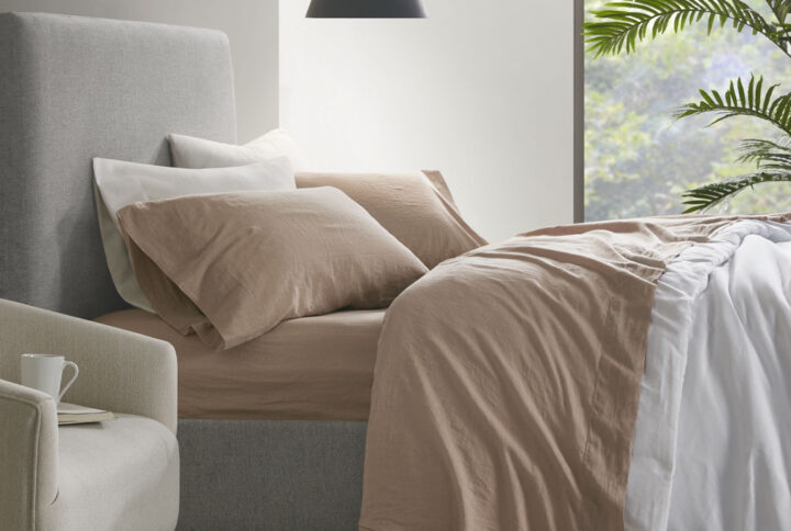 Experience refreshing comfort with the Madison Park Linen Blend 4 Piece Sheet Set. Made from breathable cotton that has been paired with the rich texture of linen