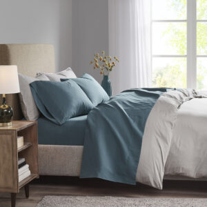 Wrap yourself in a cool and comfortable sleep with this moisture wicking luxurious brushed microfiber sheet set. This soft and lightweight sheet set features 3M Scotchgard moisture treatment that wicks away moisture to keep you cool. Fade and stain resistant