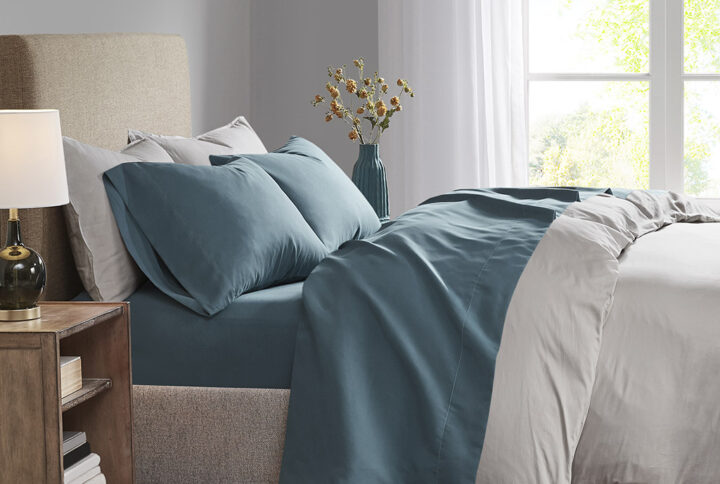 Wrap yourself in a cool and comfortable sleep with this moisture wicking luxurious brushed microfiber sheet set. This soft and lightweight sheet set features 3M Scotchgard moisture treatment that wicks away moisture to keep you cool. Fade and stain resistant