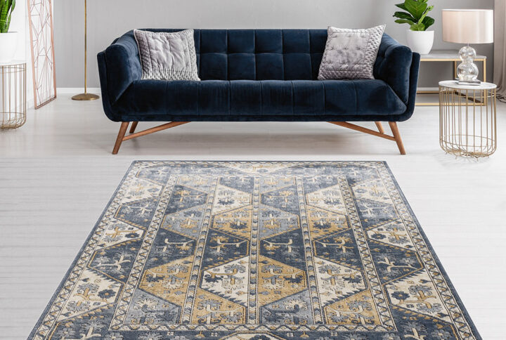 Complete your living space with the transitional allure of the Madison Park Dakota Tile Border Area Rug. This area rug features a soft