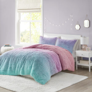 Add a cozy and stylish update to your bedroom with the Mi Zone Primrose ombre shaggy faux fur comforter set. The ultra soft comforter features a pink