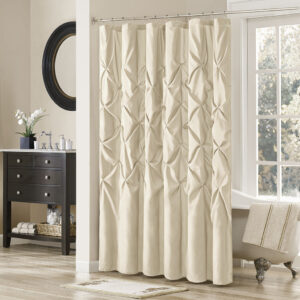 Update your bathroom instantly with the Laurel Shower Curtain. Its soft ivory color paired with large tufting creates a contemporary look while adding beautiful texture to your space. Made from 100% polyester polyoni