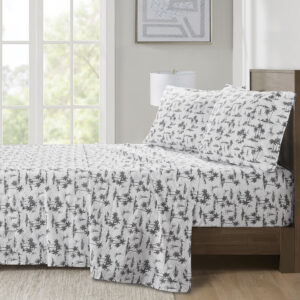 Sleep in year-round breathable comfort with these printed cotton percale sheet set. This ultra-soft feel sheet set is moisture absorbent and features printed designs