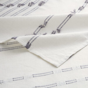 while the chambray base fabric provides a natural look and feel. Machine washable for easy care; this shower curtain is also OEKO-TEX certified meaning it does not contain any harmful substances or chemicals