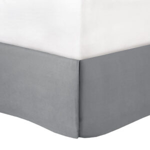 while the grey Euro shams are accented with graceful white flanges to complete the transitional look. A solid grey bedskirt and 2 decorative pillows with embroidered details add the finishing touches to this hotel style bedding set. Hypoallergenic polyester filling in the comforter and pillows contains no allergens and is treated to be dustproof. Machine washable for easy care