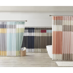 yet beautifully classic shower curtain. The faux silk dupioni fabric has a natural light sheen and drapes beautifully