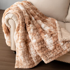 Ruched Faux Fur Throw