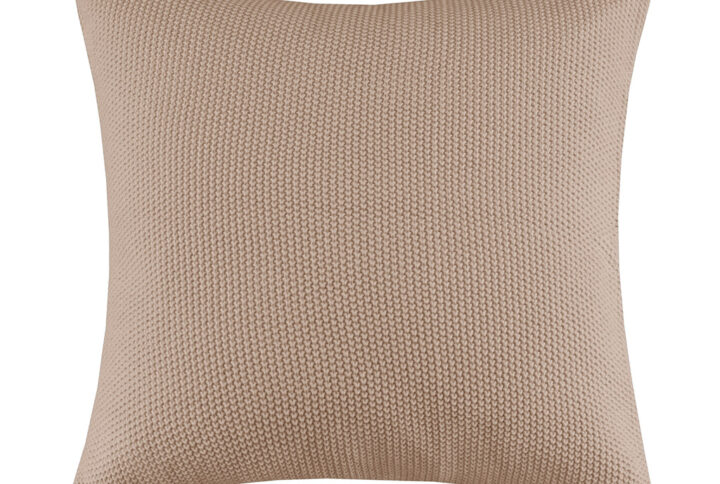 The INK+IVY Bree Knit Euro Pillow Cover offers a simple and cozy addition to your bedroom decor. This knit pillow cover is made from ultra-soft acrylic to create a casual cottage look. A hidden zipper closure provides a clean finished edge to the design. Machine washable for easy care