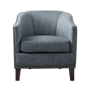 this shaped barrel armchair maximizes sitting space for any room. Leg assembly required.