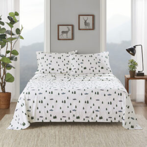 Stay warm and cozy through the night with this incredibly soft cotton flannel sheet set. Featuring fun novelty and classic prints