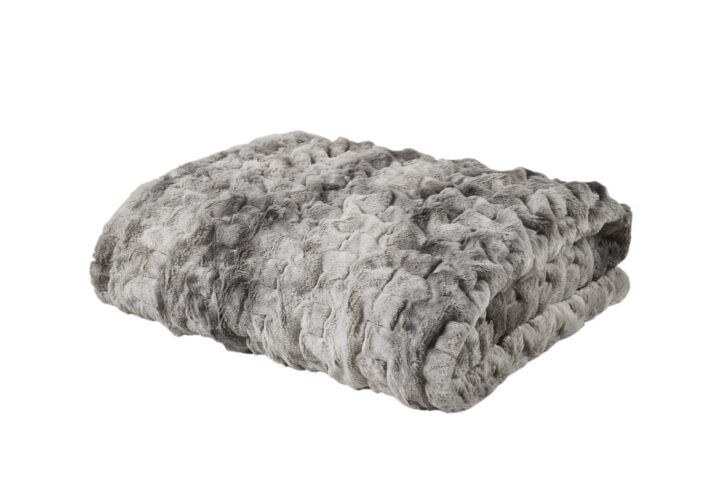 Ruched Faux Fur Throw