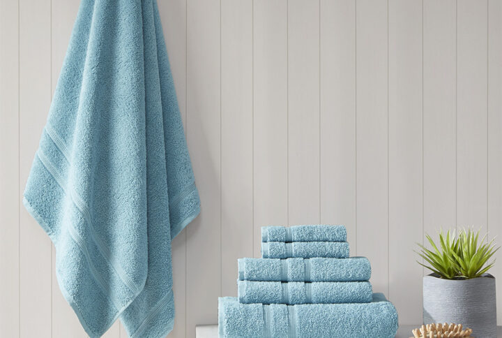 Dry off with the bliss comfort of our 510 Design Aegean 100% Turkish Cotton 6 Piece Towel Set. Made from 100% Turkish cotton