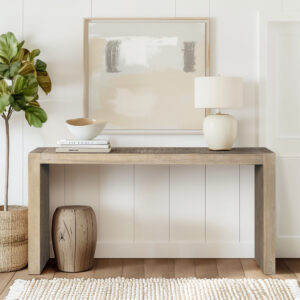 making this narrow console table unique in design to elevate your decor. Use as a console table in your living room or entryway or as a counter table in your kitchen or other small spaces to give your home a handsome contemporary update.