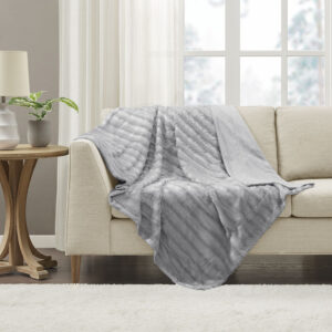 Wrap yourself in the lush comfort of the Madison Park Duke Long Fur Throw. The ultra-soft faux fur face provides comfort and coziness