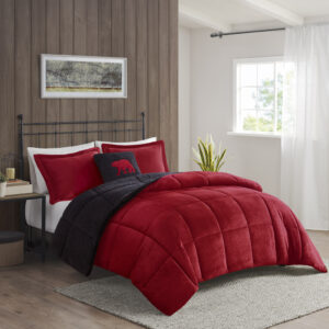 Bring the warmth and comfort of a cabin retreat to your bedroom with the Woolrich Alton Plush to Sherpa Down Alternative Comforter Set. Made from ultra-soft plush and reversing to a cozy berber