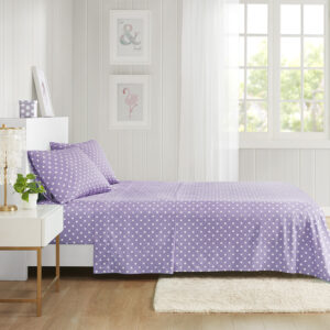 Brighten up your child’s bedroom with the Mi Zone Polka Dot Printed 100% Cotton Sheet Set. Featuring both bright and soft colors