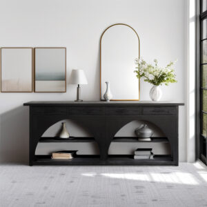 Update your room with the Chapel Hill Grayson console. This 96" buffet is the perfect size for any room combining effortless style with practial functionality. Two pull out drawers