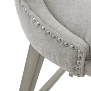 For A Farmhouse Inspired Look. A Silver Nailhead Detailing On The Back Adds An Elegant Touch