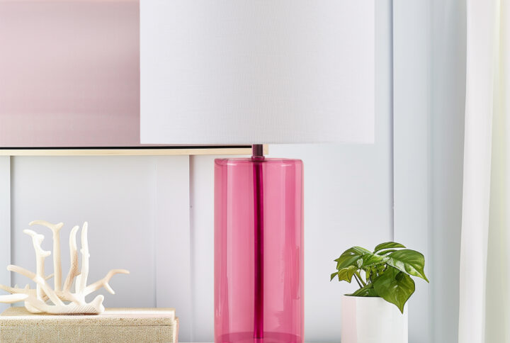 Infuse your space with personality with the 510 Design Neonova table lamp. Boasting a sleek glass body in a captivating pink hue