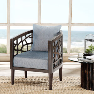 Dress up your decor with mid-century style of the INK+IVY Crackle Accent Chair. Highlighted in a dark morrocco finish