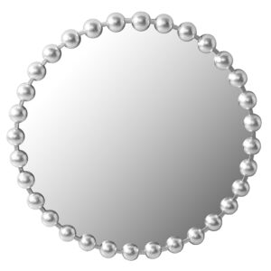 Elevate your decor with the Madison Park Signature Marlowe 27" Round Silver Wall Mirror. This decorative mirror features a beaded frame with a hand-applied antique silver finish