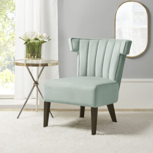 Elevate your living room with the simple elegance of the Madison Park Grafton Accent Chair. This lounge chair features a semi wing-style back that is individually channeled to create dimension and texture