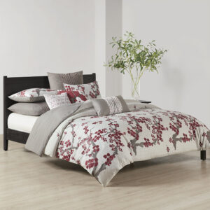 this 26x26 inch Euro sham is an accessory to the N Natori Cherry Blossom bedding collection.